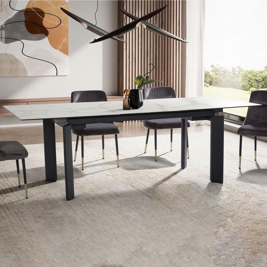 Wohnling Eettafel wit glaskeramiek 180 cm breed WL7.151