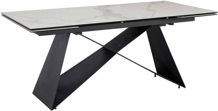 Wohnling Eettafel wit keramiek uitschuifbaar 180 cm Wit WL7.147