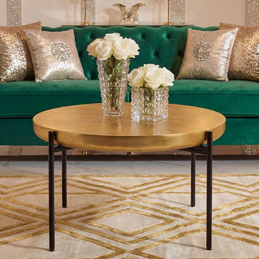 Wohnling Salontafel aluminium goud 63 cm