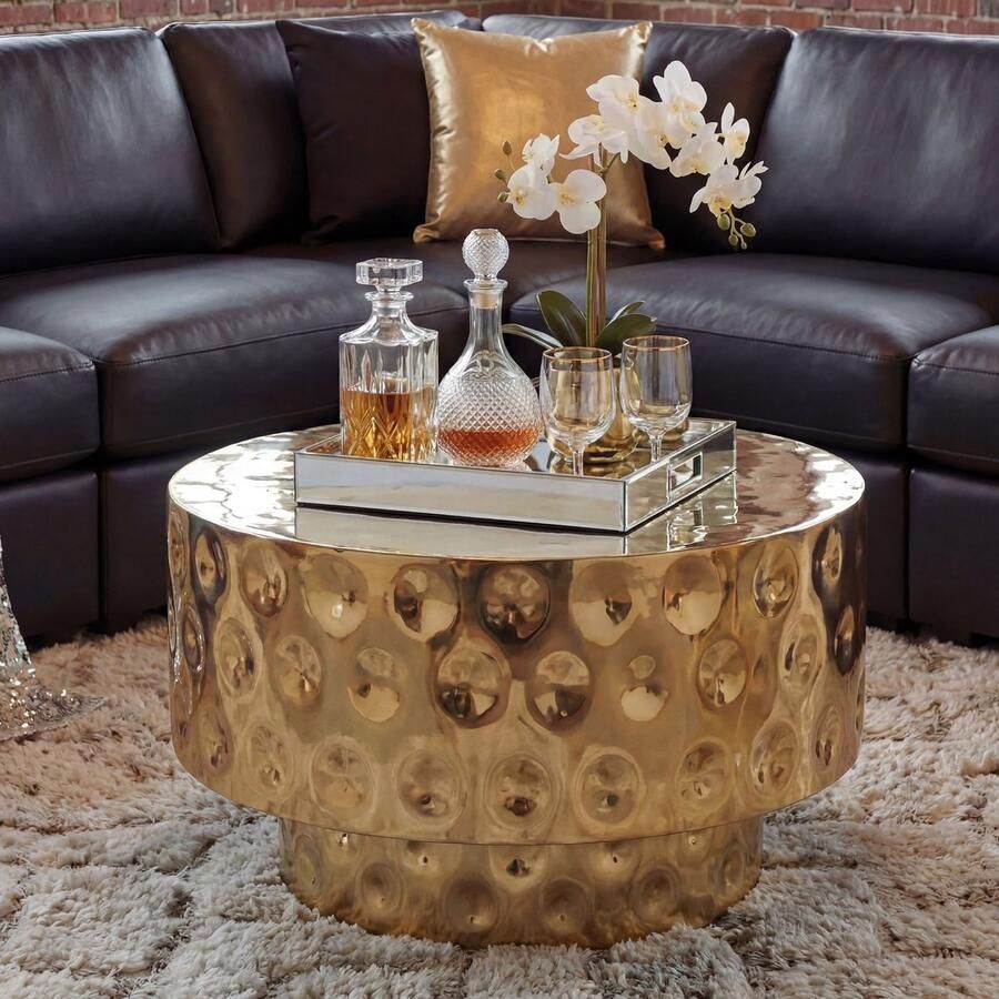 Wohnling Salontafel goud aluminium rond 60 cm
