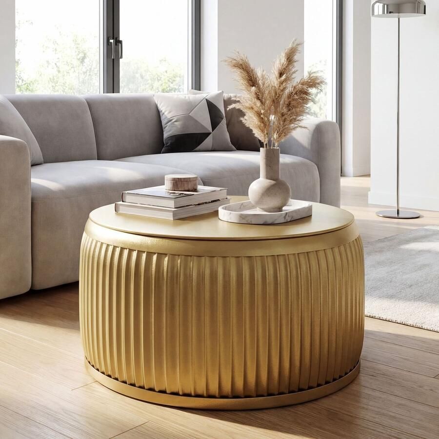 Wohnling Salontafel metaal goud 60 cm afneembaar