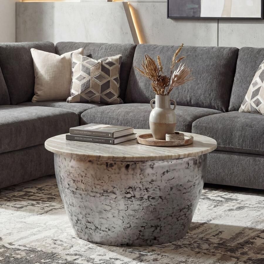 Wohnling Salontafel wit marmer 60 cm rond WL7.375