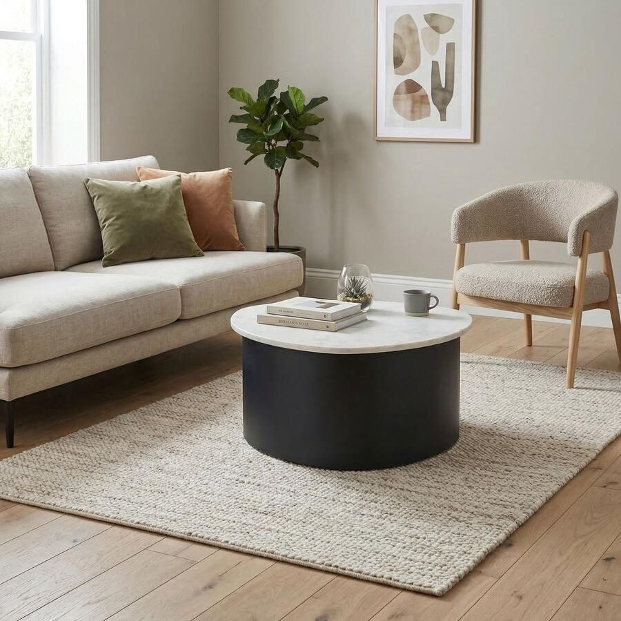 Wohnling Salontafel zwart marmer 63 cm rond WL7.376 - Foto 2