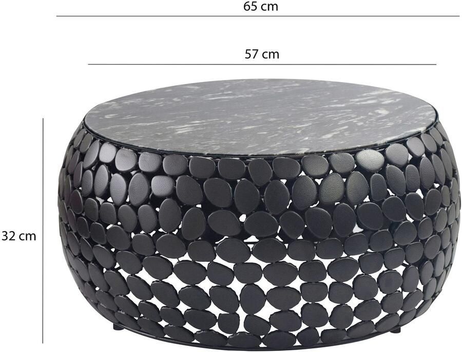 Wohnling Salontafel zwart marmer 65x65 cm - Foto 2