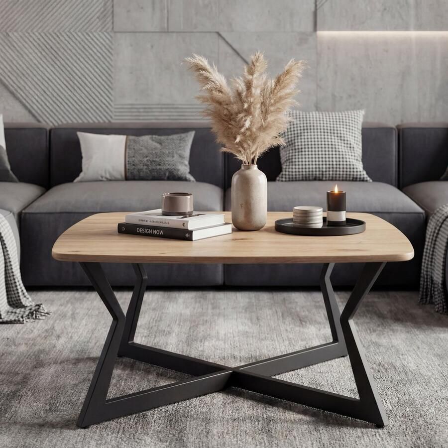 Wohnling Salontafel zwart vierkant 75x75 cm