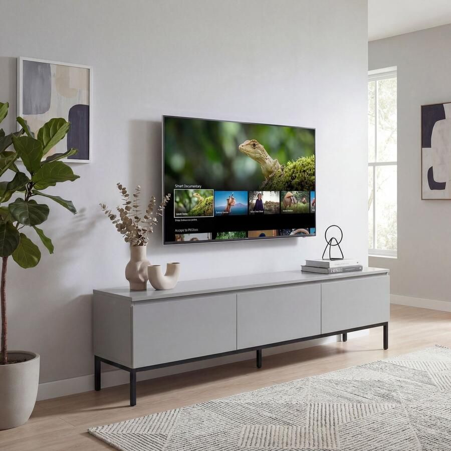 Wohnling Tv-meubel TV- grijs 150 cm breed WL7.639 - Foto 3
