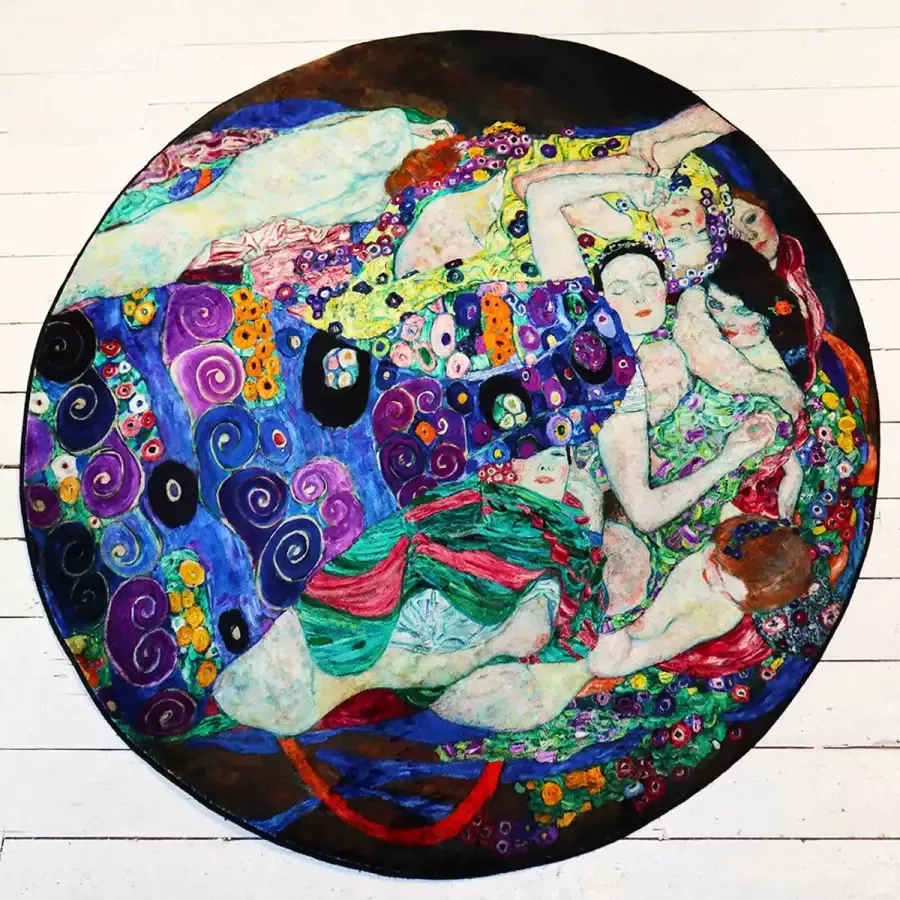 Wolff Blitz Interior Gustav Klimt de maagd Vloerkleed 180 cm Rond Hoogpolig Tapijt De Maagd schilderij Kunsten en interieur