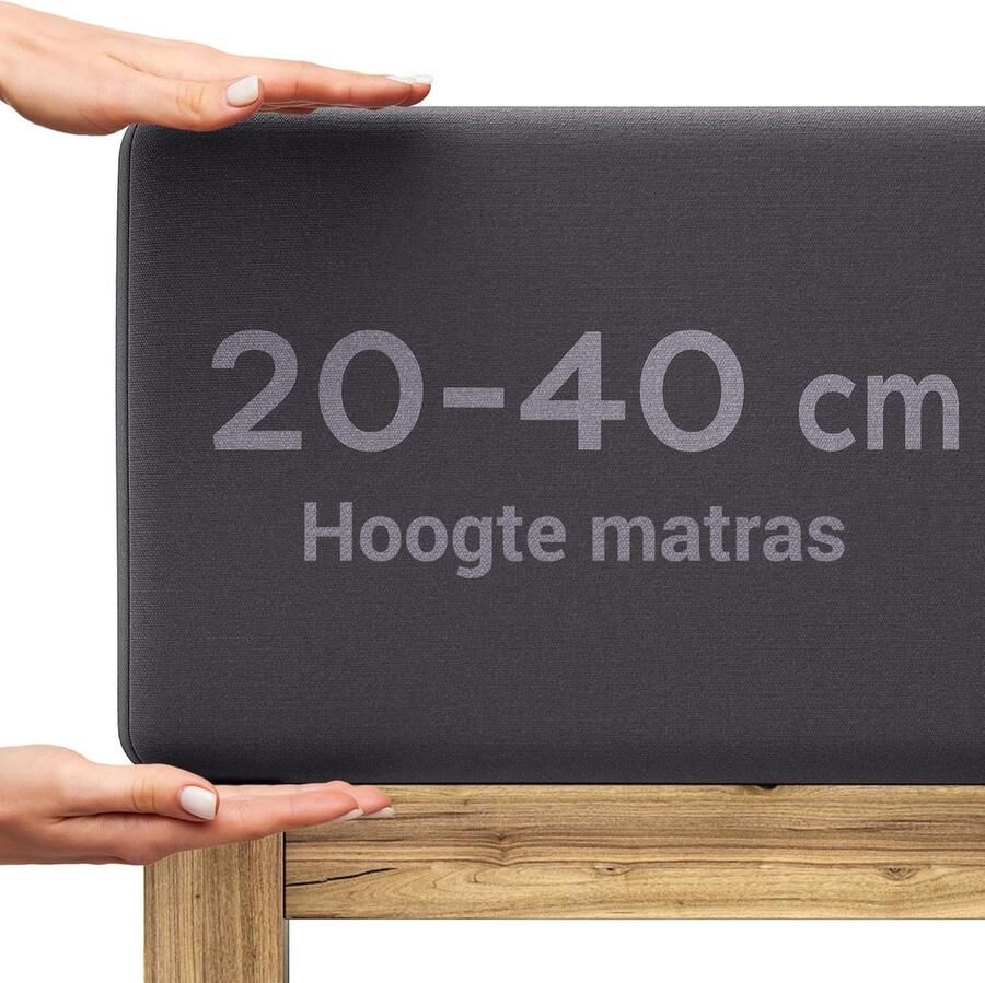 Wolkenfeld Boxspringbed Hoeslaken 140x200cm tot 160x220cm tot 40cm Matrashoogte Premium Katoenen Lakens 140x200 I 140x220 I 160x200 I 160x220 voor Boxspring- en Waterbedden Antraciet