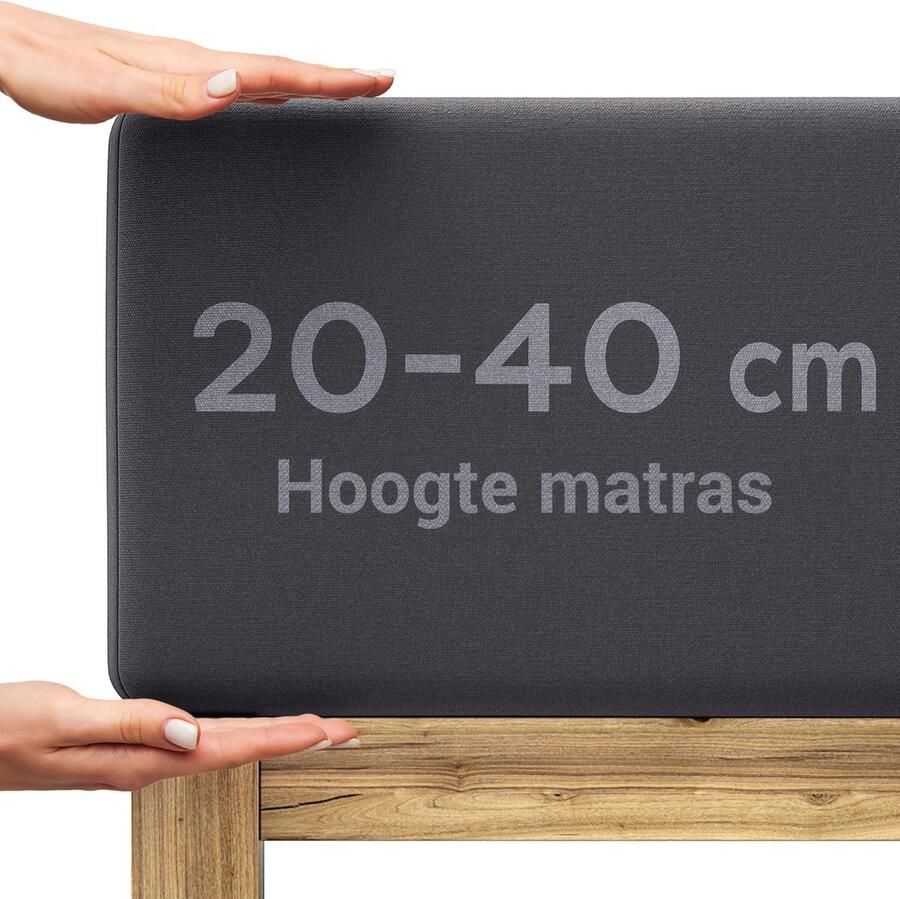 Wolkenfeld Boxspringbed hoeslaken 180x200cm tot 200x220cm tot 40cm matrashoogte Premium katoenen lakens 180x200 I 180x220 I 200x200 voor boxspring- en waterbedden antraciet