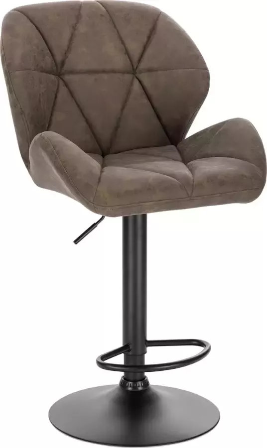 Woltu Barkruk van kunstleer met rugleuning in hoogte verstelbaar 96-116cm zwart