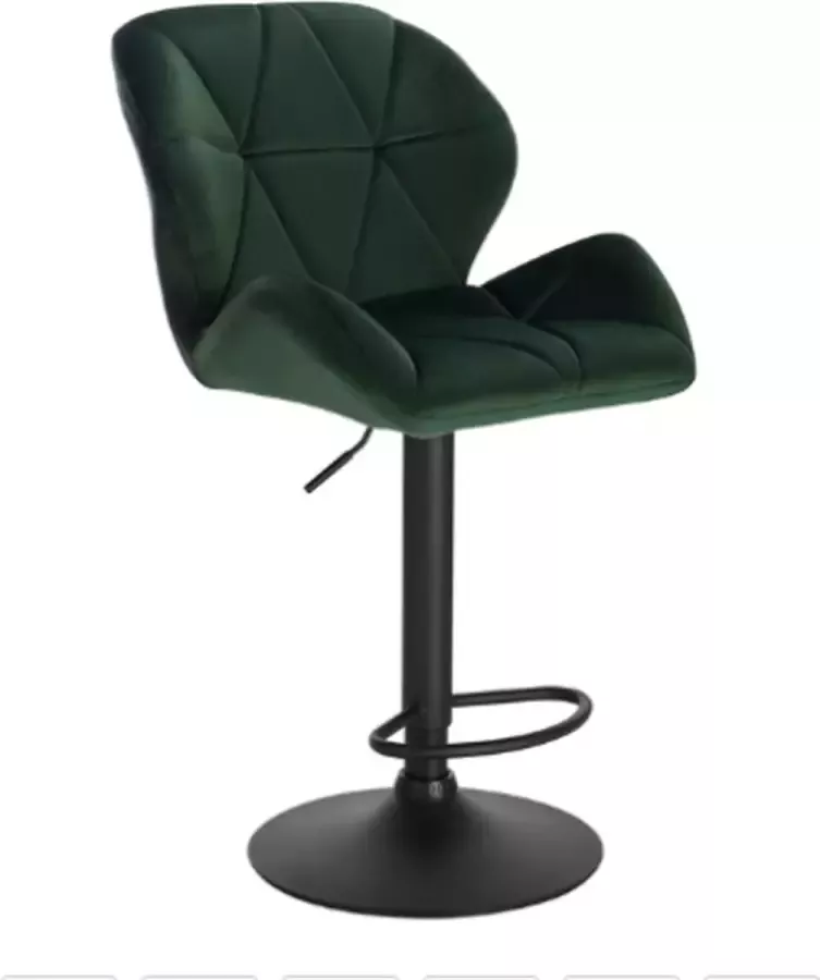 Woltu Barkruk -Velvet Donker Groen verstelbaar keuken huis interieur