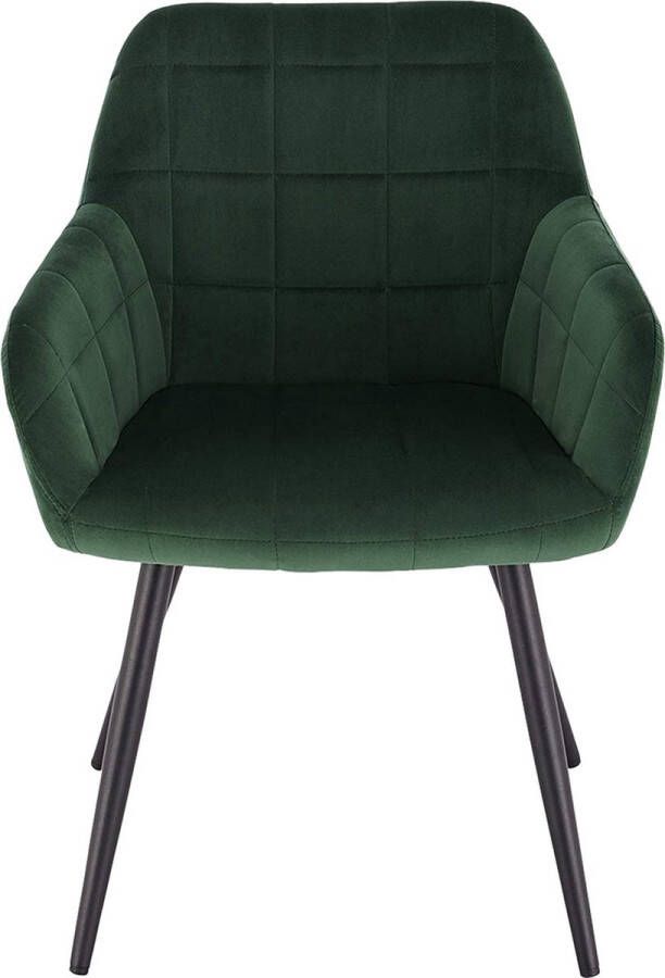 Woltu eetkamer stoel Velvet wonen keuken woonkamer stoelen met armleuning en Metale zwarte poten Donker groen