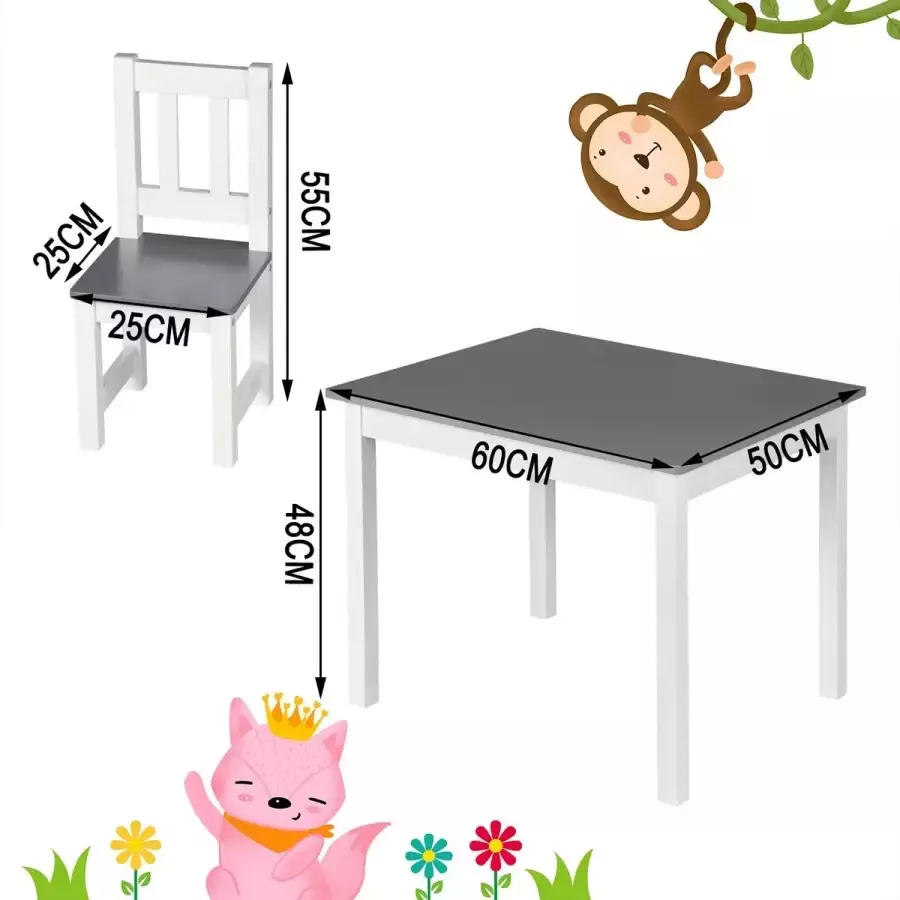 Woltu Kindertafel met 2 stoelen