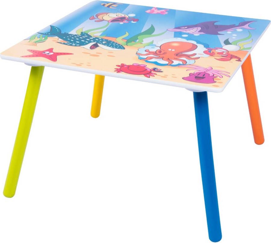 Woltu Kindertafel en stoeltjes Kindertafel Vissen thema Tekentafel Speeltafel Peuters