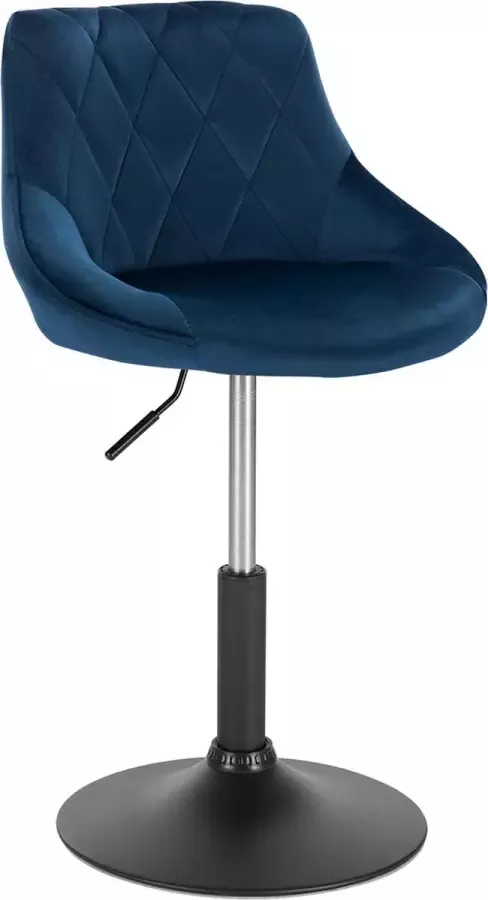 Woltu Lage Barkruk Velvet Set – 2 Barstoelen Verstelbaar – 47x37CM – Hoogte tot 68CM – Blauw – Hoge Kwaliteit