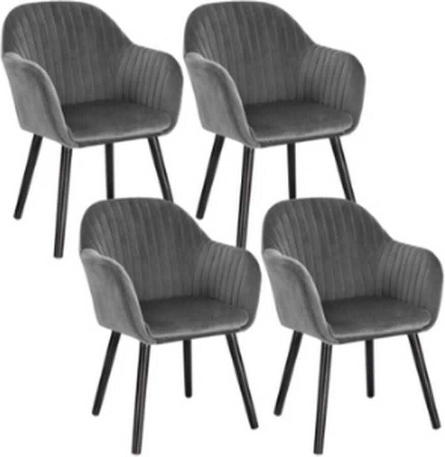 Woltu luxe eetkamerstoelen Grijs set van 4 stuks voor u woonkamer keuken