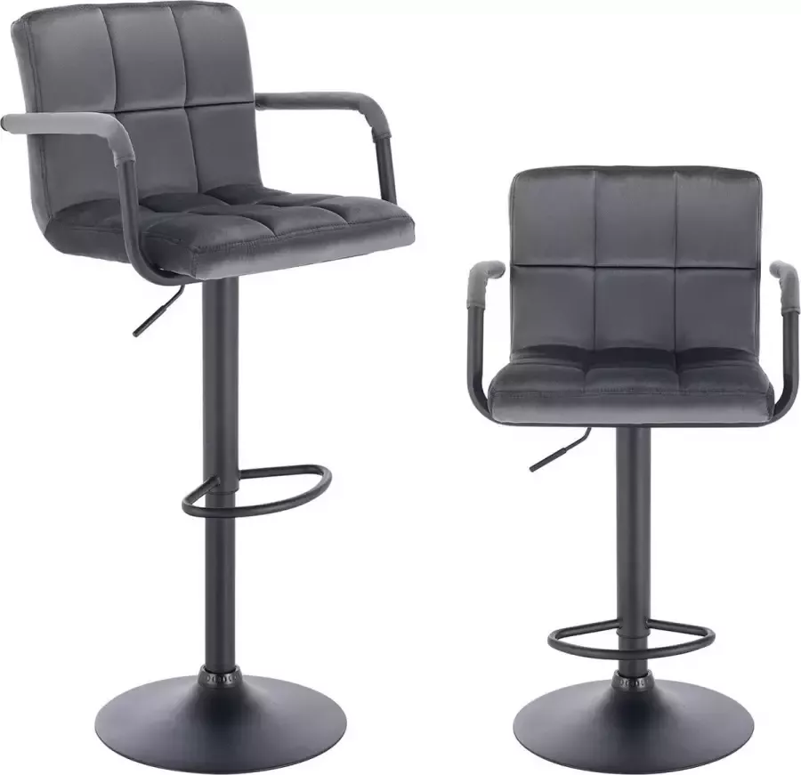 Woltu Luxiqo Barstoelen Barkkruk Barstoel Verstelbare Barkrukken 2 stuks Zwart