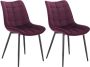 Woltu Stoelen 2 Stuks Eetkamerstoelen Fluweel Antislip Bordeaux Rood Velvet - Thumbnail 2