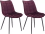 Woltu Stoelen 2 Stuks Eetkamerstoelen Fluweel Antislip Bordeaux Rood Velvet - Thumbnail 1