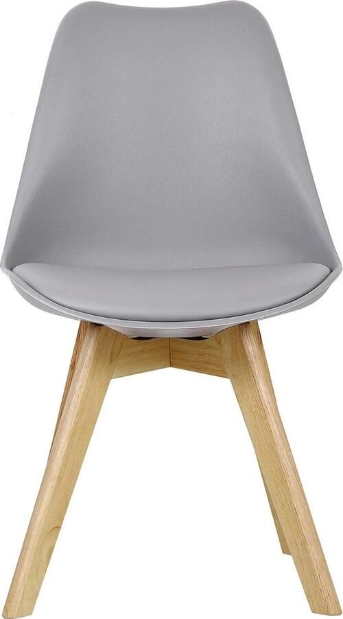 Woltu 2 x eetkamerstoelen designstoel keukenstoel stabiel robuust duurzaam langdurig kunstleer hout grijs