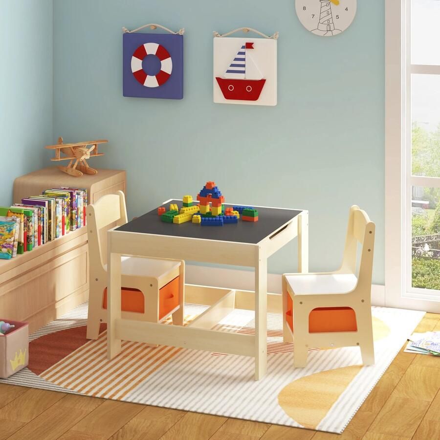 Woltu RoyaLuxe Kinderbureau Kindertafel Kinderen Peuter Kindertafel En Stoeltjes Kindertafel Met Stoeltjes Kinder Tafel Kindertafels Tafel Tafeltje Tafels Kinderstoel Stoel Stoelen Stoeltje - Foto 2