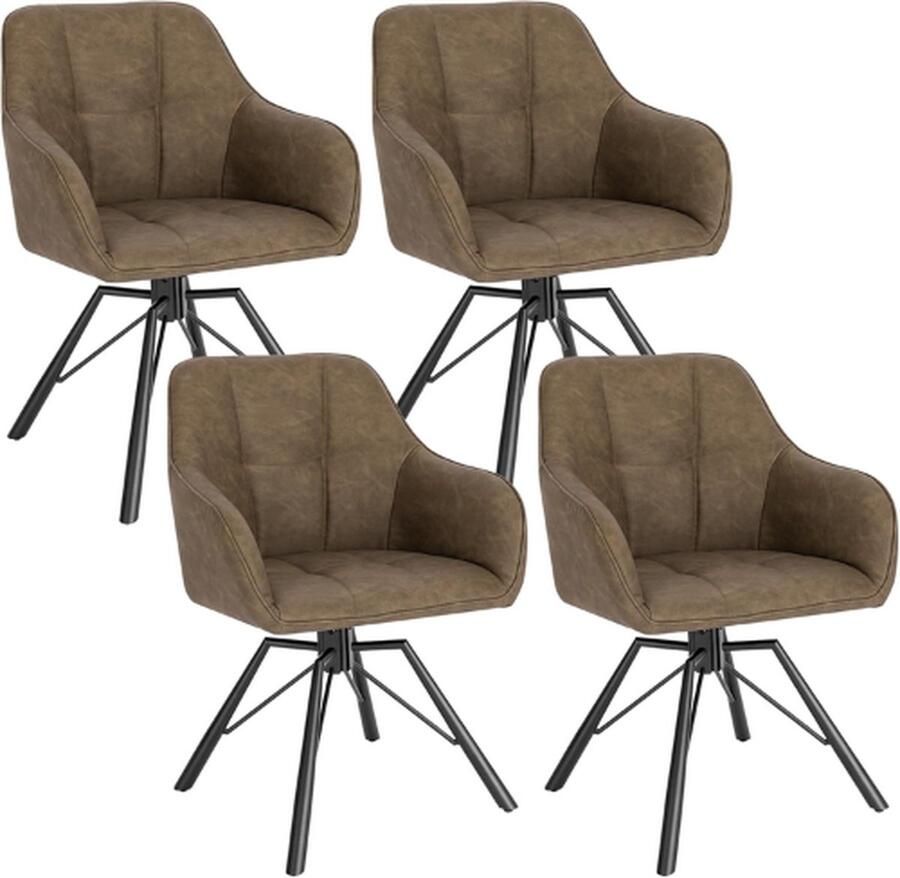 Woltu Nervi Eetkamerstoelen Set Van 4 Eetkamerstoel Eetkamerstoelen Eetkamer Stoelen Stoel Woonkamer Stoel Woonkamer Stoelen Eetstoel Eetkamerstoel Bruin