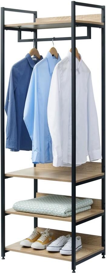 Woltu RoyaLuxe Kapstok Staand Kapstokken Kapstok Haken Kledingrek Kledinghangers Bamboe Rek Kledingrek Wand Kleding Garderobekast Garderobe Kast Organizer Kleding Organizer Schoenen Slaapkamer Meubel