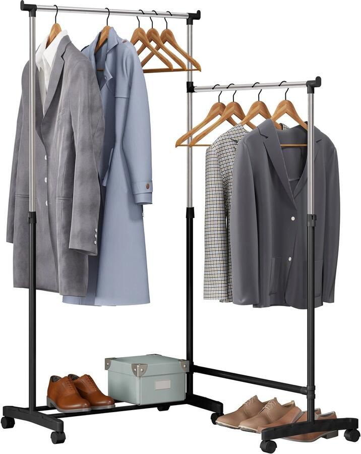 Woltu RoyaLuxe Kledingrek Kledinghangers Kledingrekken Kledingrek Metaal Rek Kledingrek Wand Kleding Kledingrek Op Wieltjes