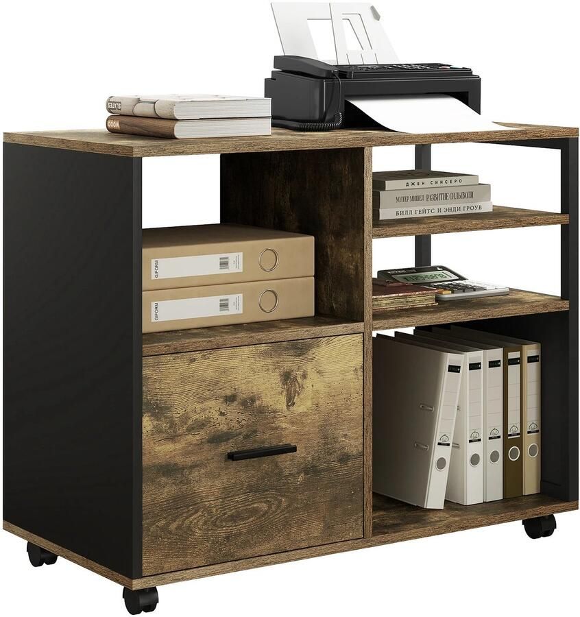 Woltu RoyaLuxe Mobiele Print Standaard Print Tafel Print Kastje Organizer Printer Printers Kast Kastje Kasten Tafeltje Tafel Tafels Opbergkast Opbergkastje Opberg Kasten Kantoor Organizer Organizers Archiefkast