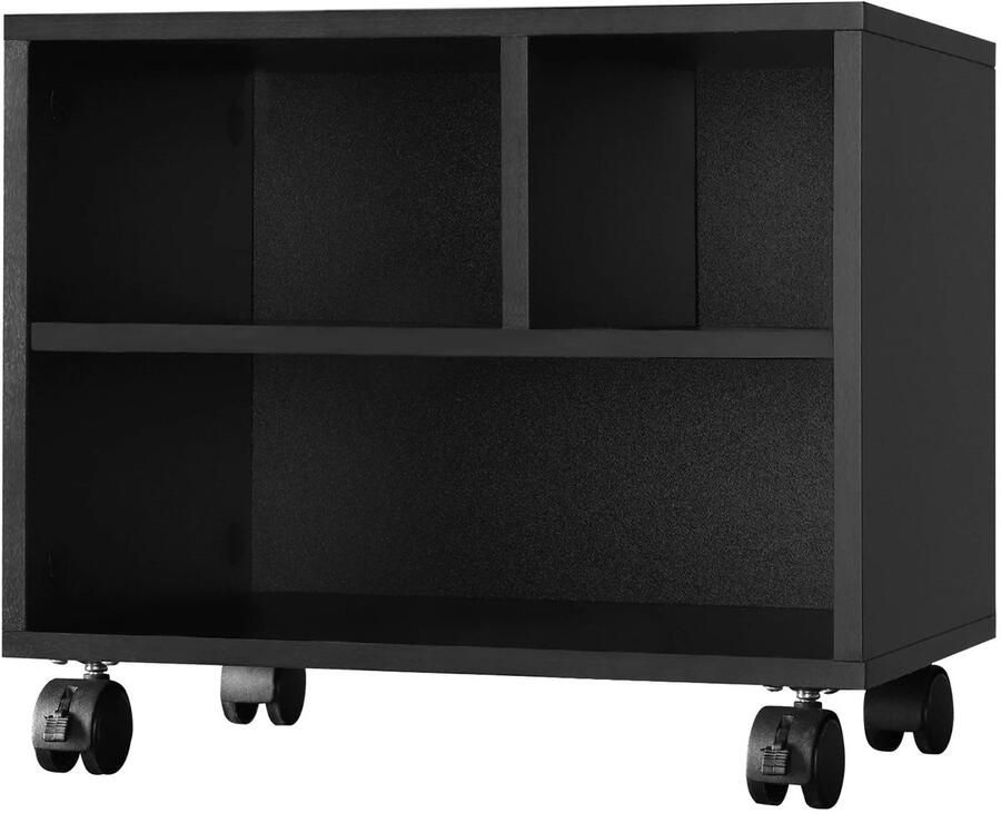 Woltu RoyaLuxe Mobiele Print Standaard Zwart Print Tafel Print Kastje Organizer Printer Printers Kast Kastje Kasten Tafeltje Tafel Tafels Opbergkast Opbergkastje Opberg Kasten Kantoor Organizer Organizers