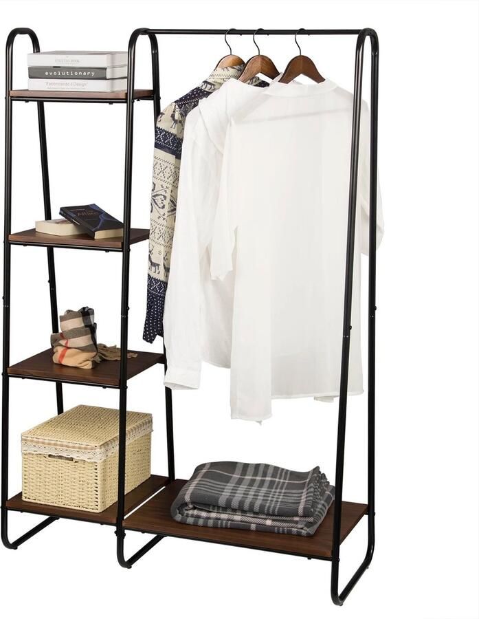 Woltu RoyaLuxe Zwart Kapstok Staand Kapstokken Kapstok Met Schoenenrek WandKapstok Kapstok Hangend Met Plank Schoenenrek Schoenenbank Schoenenrek Deur Schoenen Rek Schoenenrek Met Kapstok Organizer Schoenen