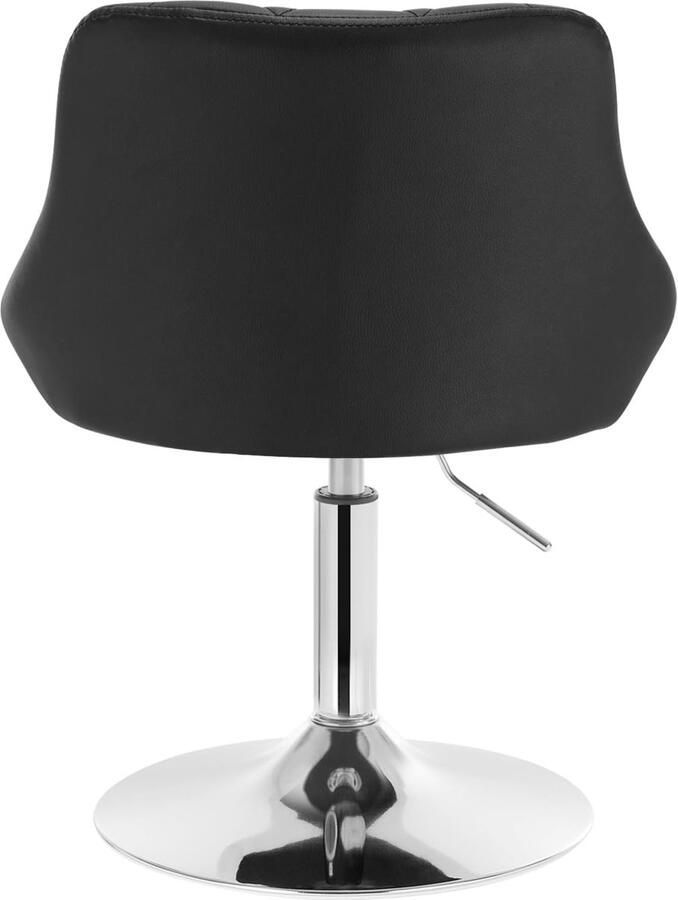Woltu Set Van 2 Barkruk Zwart verstelbaar en draaibaar Barstoelen van Kunstleer en chroomstaal