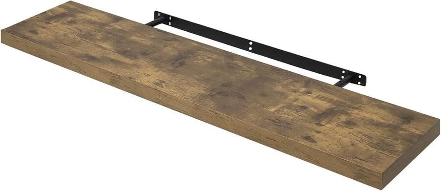 Woltu Wandplank zwevende plank boekenplank bloemenplank hout 120 x 22.0 x 3 8 cm vintage bruin