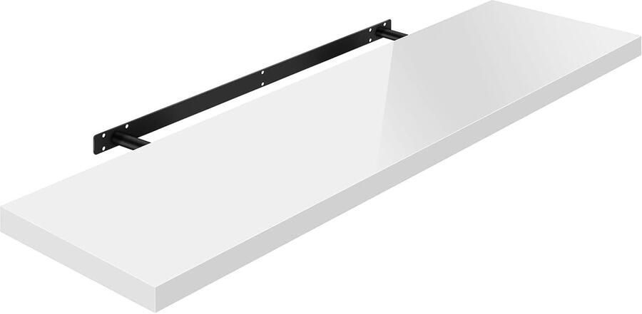 Woltu Wandplank Zwevende plank Boekenplank voor decoratie MDF Hangende plank 90 x 22 9 x 3 8 cm Wit