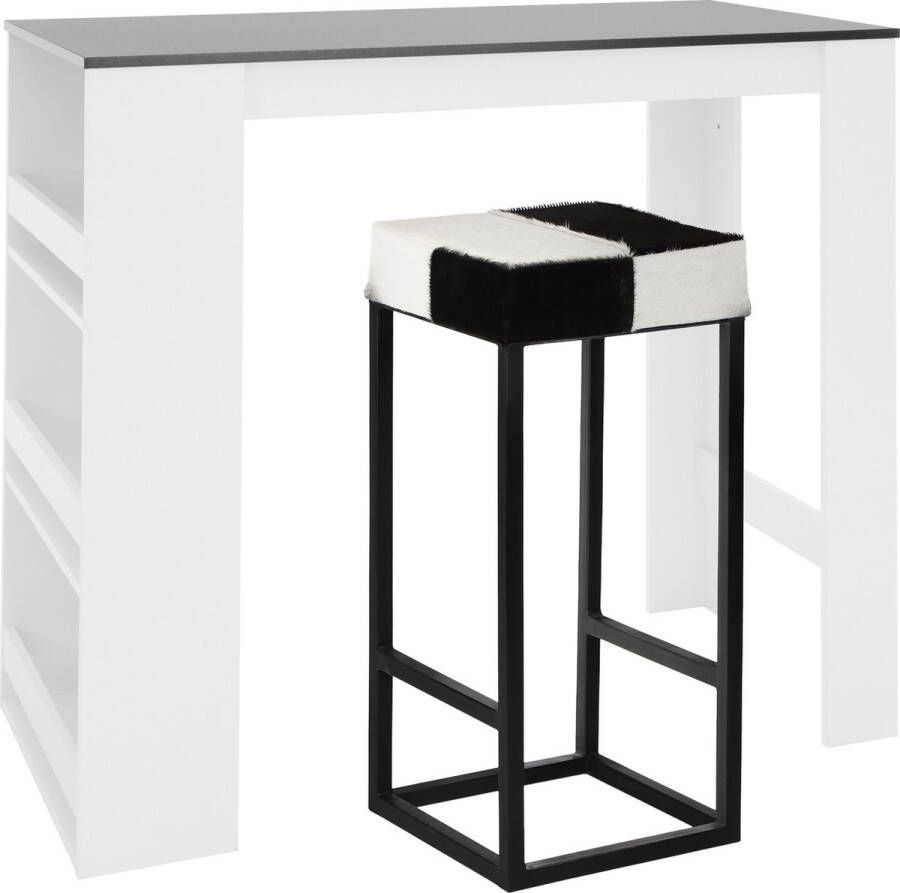 WOMO-Design Bartafelset 117x106x57 cm Wit Antraciet gemaakt van Presspan