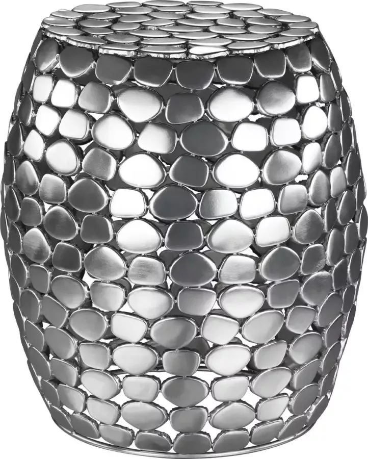 WOMO-Design Bijzettafel 39x44 5 cm zilver gemaakt van ei en metaal