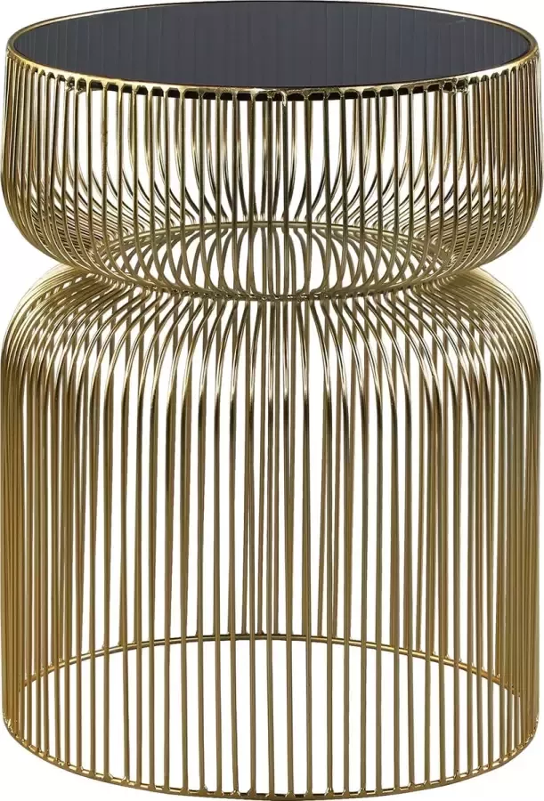 WOMO-Design Bijzettafel Ø 46x60 cm goud zwart metaal en glas