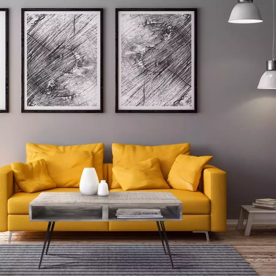 Womo-design Retro Salontafel Grijs Massief Mangohout - Foto 2