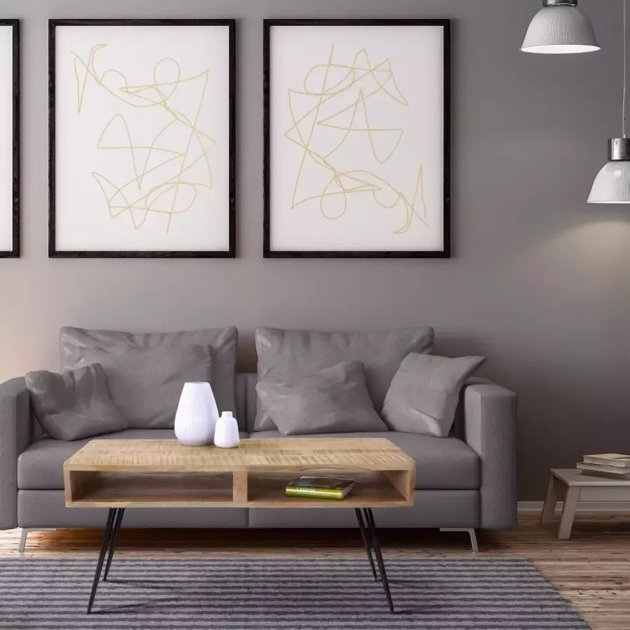 Womo-design Retro salontafel natuur mango hout massief - Foto 2