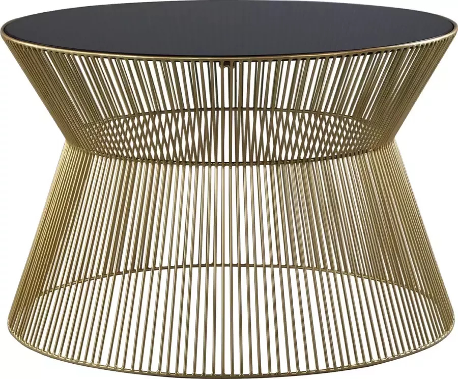 WOMO-Design Salontafel Ø 72x48 cm goud zwart metaal en glas