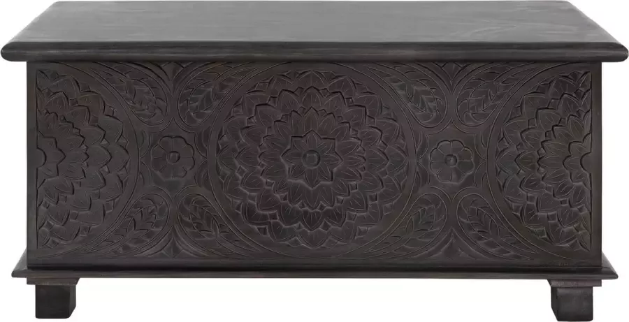 Womo-design Salontafel met opbergruimte 45 5x94x43 cm Donkergrijs mangohout - Foto 2