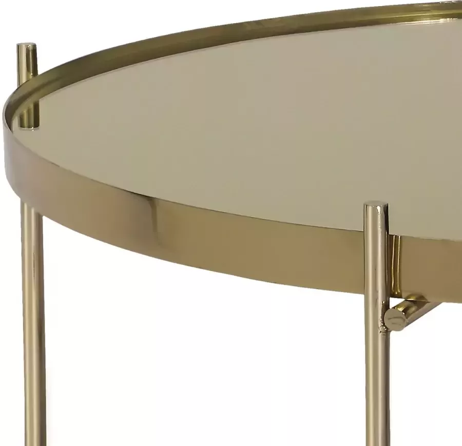 WOMO-Design Salontafel Set van 2 Oud Messing Metaal en Glas - Foto 2