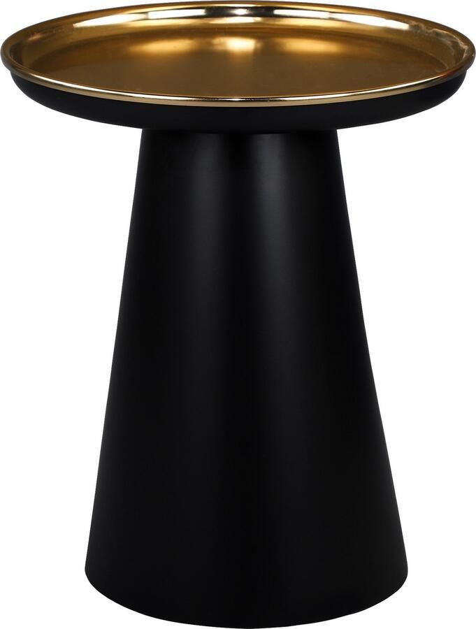 Womo-design Bijzettafel Ø 50 cm goud-zwart mat metaal - Foto 3