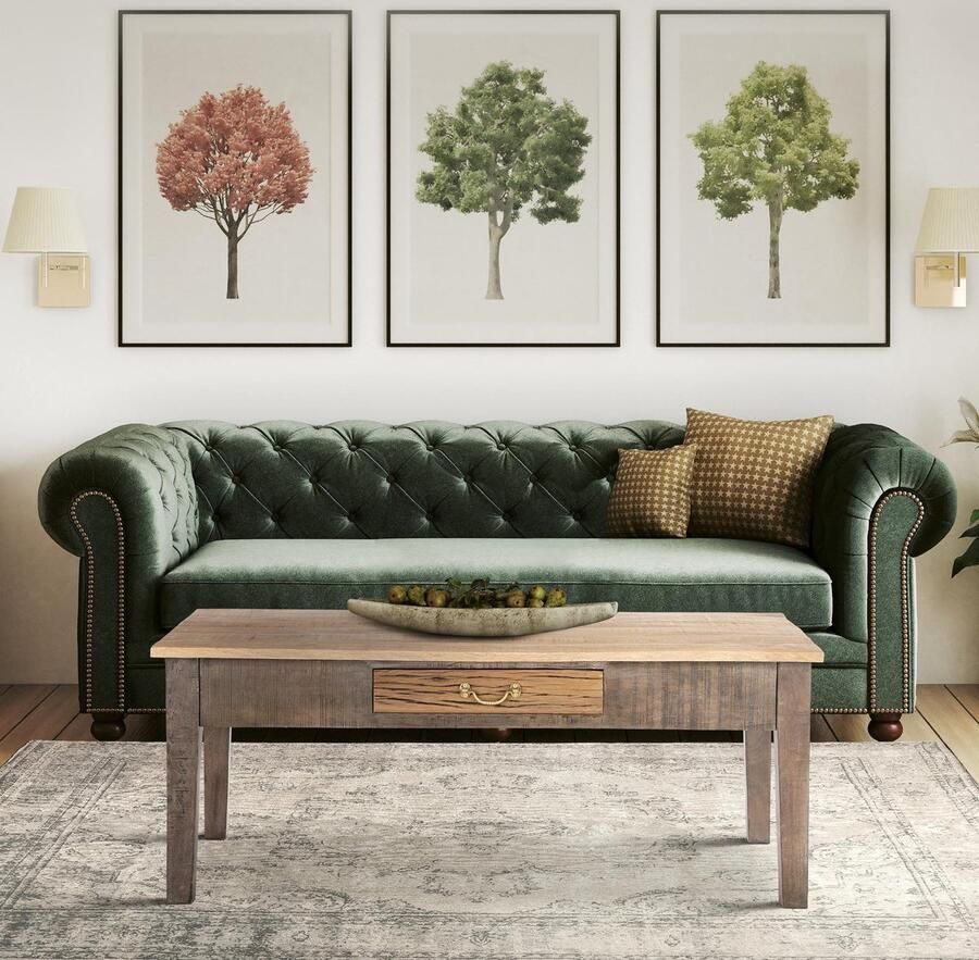 Womo-design Salontafel met lade 117x45 5x70 cm massief mangohout