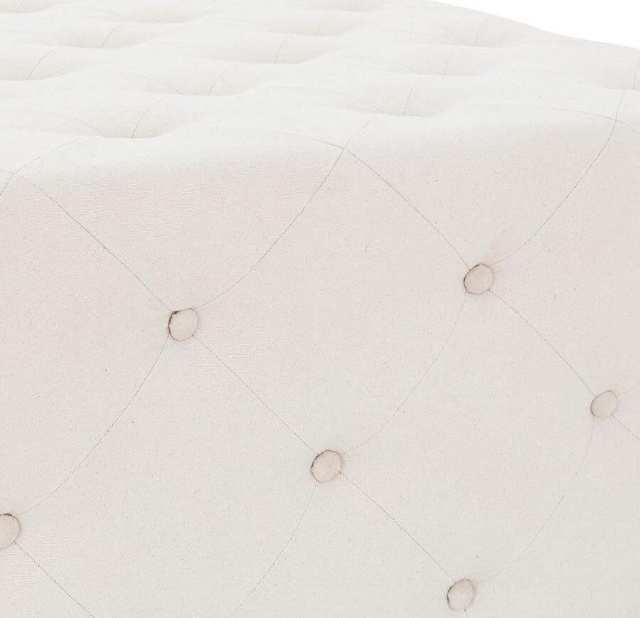 Womo-design Zitpoef XXL 90x45x90 cm Crème Linnen met Metalen Pootjes