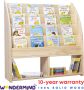 WonderMind 【Grote capaciteit】100% Massief Houten Montessori Boekenkast met Opbergruimte B95×H95×D35 Opbergvakken Kinderboekenrek Kinderboekenplank Children's Bookcase Kinderkamerkast Bibliotheekkoffer Speelgoed Opbergkast Toy organizer Storage - Thumbnail 1