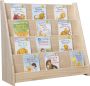 WonderWild 【100% Massief Houten】Multifunctionele Kinderboekenrek 4-laags W80 x D33 xH 80 Opbergkast Solide houten boekenkast voor kinderen Boekenplank Boekenopslag Opbergruimte Speelgoed Opbergrek Kinderkamer Kast Organizer Speelgoedrek - Thumbnail 1