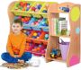 WonderMind Grote Capaciteit 【Geen MDF】Massief houten 4-laags Kast L126 x H92 x D38 cm 12 Opslagbakken & Boekenplank & extra Boekenkast Opbergkast Speelgoedrek Opbergrek Speelgoedbox Opbergmeubel Kast voor kinderkamer Kinderkast Speelgoedkast - Thumbnail 4