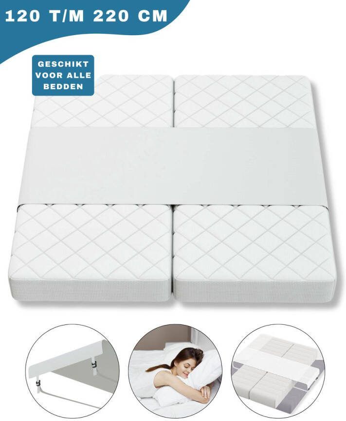 WoniQ Matraswig Bedbinder Liefdesbrug Matraswiggen werkt naad weg tussen twee bedden Matraswig met band Matras Binder Lovebridge Bedbinders