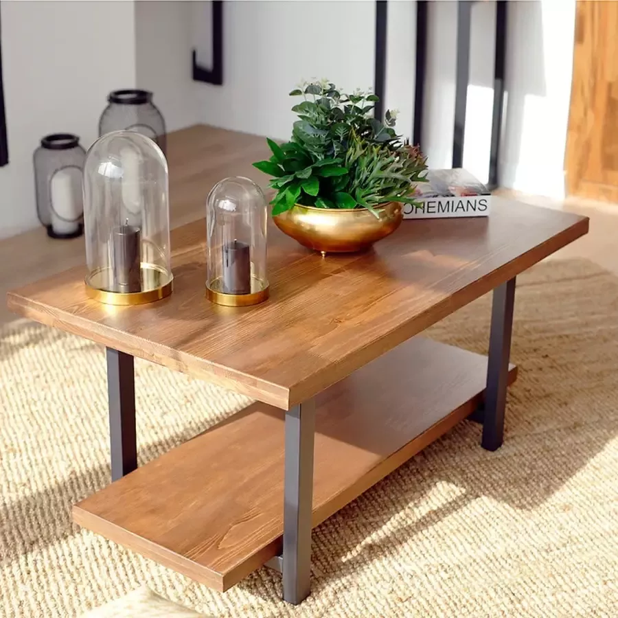 Wood & metal designs salontafel tafel industrieel massief hout